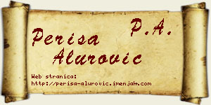 Periša Alurović vizit kartica